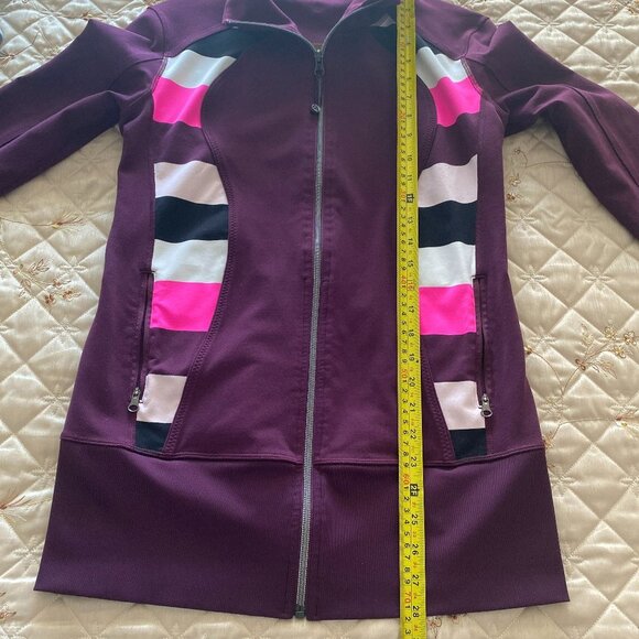 Lululemon Women Plum Nice Asana Jacket Stripes Size Tag Missing - Picture 7 of 12